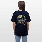 Harith, Schmetterling, 1st | Essential, Relaxed Fit Unisex Bio T-Shirt - Navy