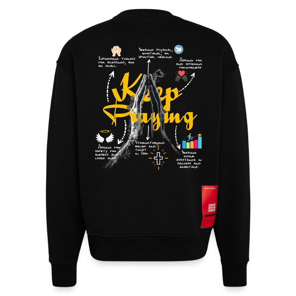 Maian, Beten, 1st | Heavyweight Oversized Bio Sweater, Unisex - SOLID BLACK