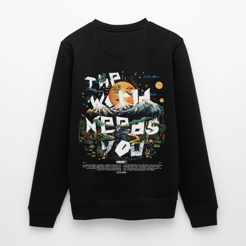 Ereshkigal, Berge, 1st | Roller, Unisex Bio-Sweatshirt - Schwarz