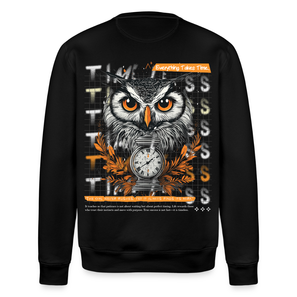 Marid, Eule, 1st | Roller, Unisex Bio-Sweatshirt - Schwarz