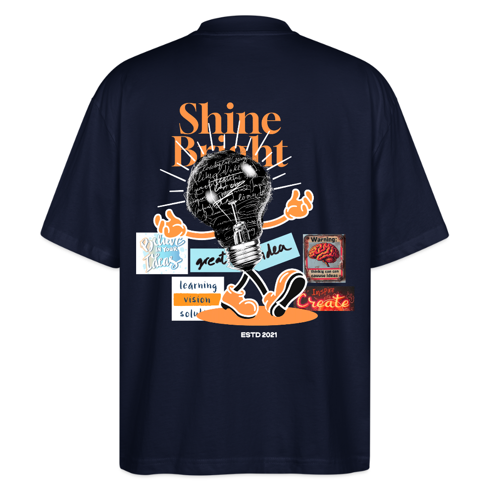 Gulperî, Glühbirne, 1st | Blaster, Oversize Bio T-Shirt, Unisex - Navy