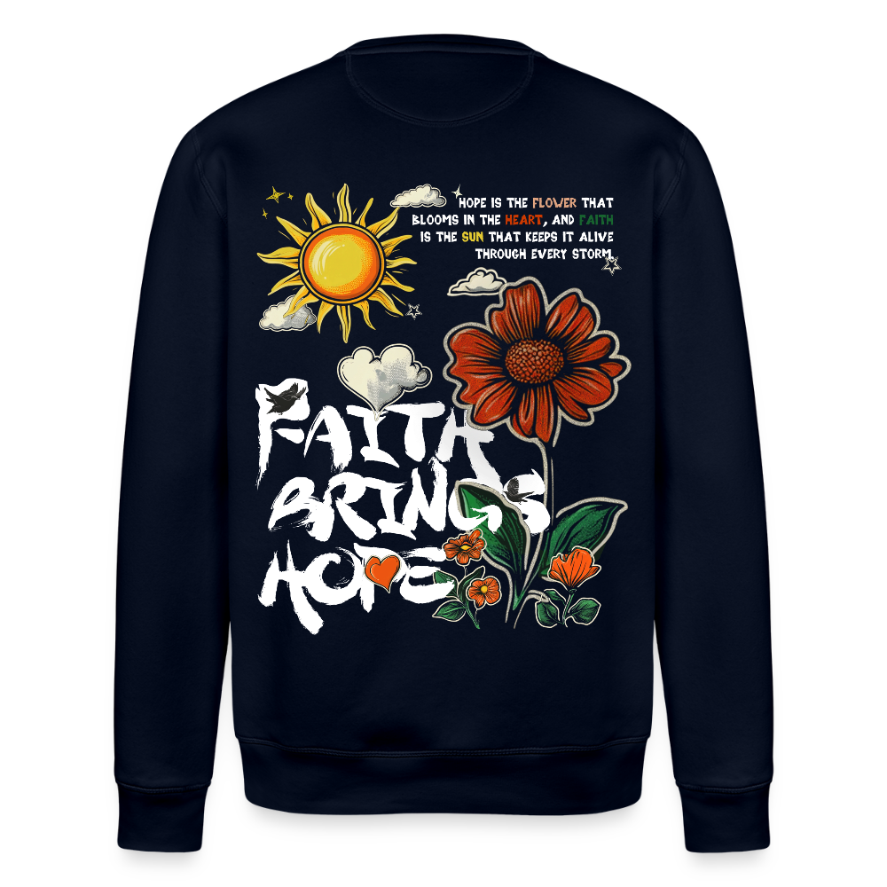 Odin , Blume, 1st | Roller, Unisex Bio-Sweatshirt - Navy