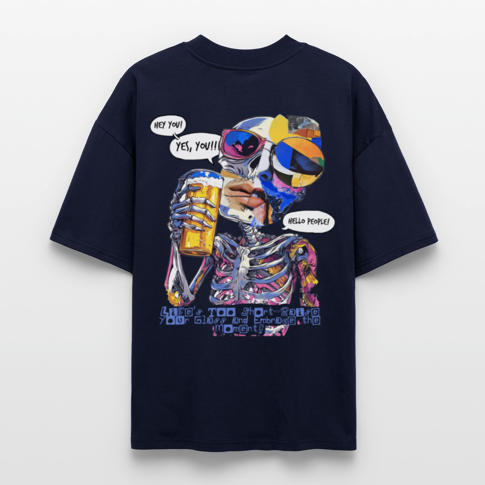 Vorthalos2, Skelet, 1st | Blaster, Oversize Bio T-Shirt, Unisex - Navy