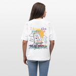 Noctharius, Malen, 1st | Blaster, Oversize Bio T-Shirt, Unisex - Weiß
