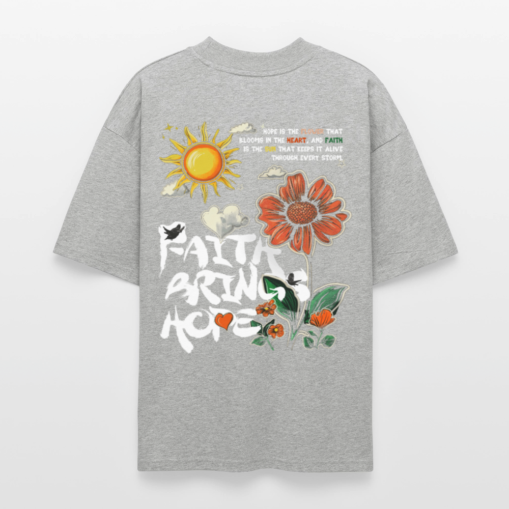 Odin , Blume, 1st | Blaster, Oversize Bio T-Shirt, Unisex - Grau meliert