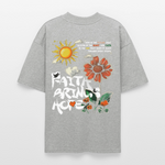 Odin , Blume, 1st | Blaster, Oversize Bio T-Shirt, Unisex - Grau meliert