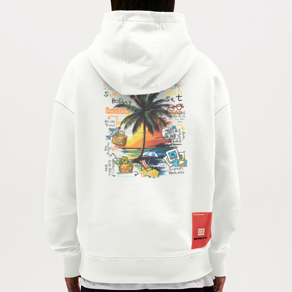 Magnarion, Palmen, 1st | Heavyweight Oversized Bio Hoodie, Unisex - OFF WHITE