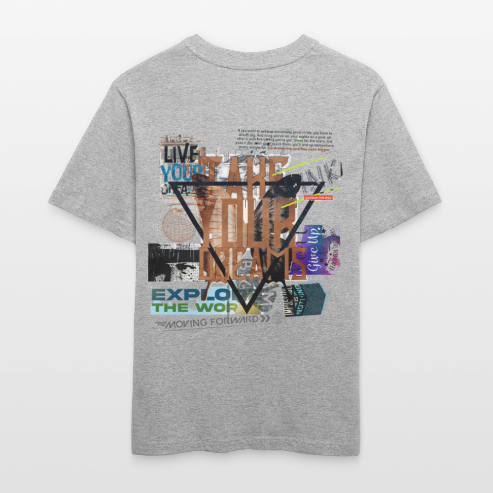 Celestaris, Schmetterling, 1st | Essential, Relaxed Fit Unisex Bio T-Shirt - Grau meliert