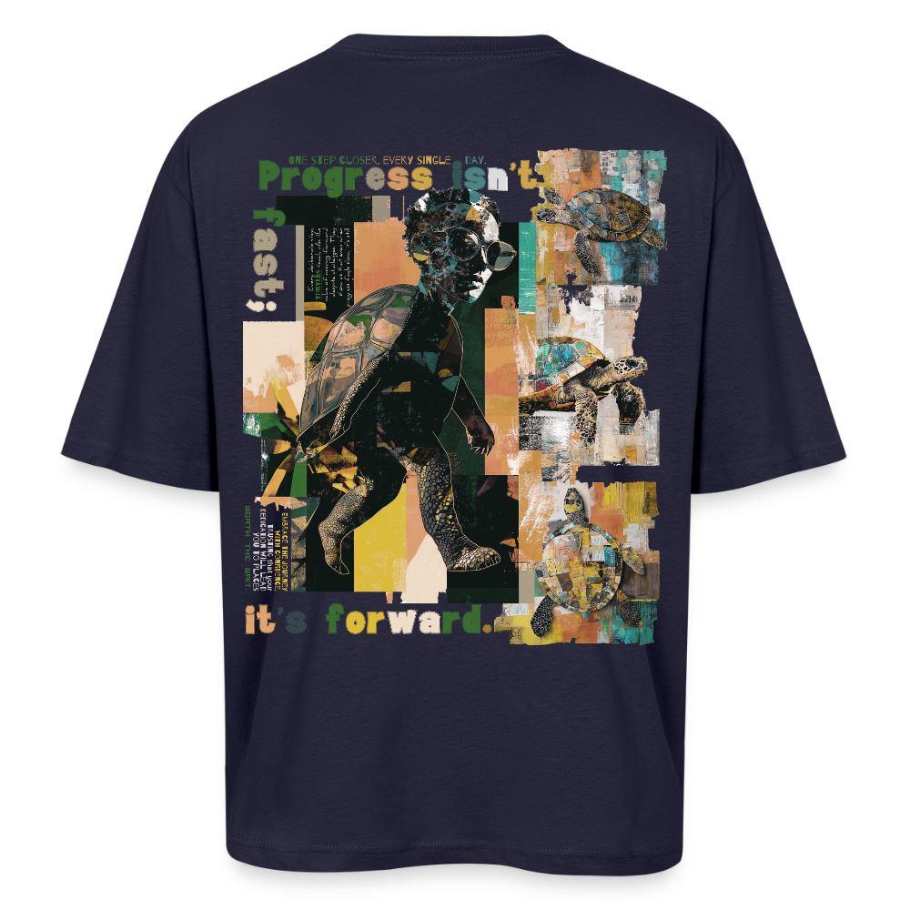 Xantherion, Schildkröte, 1st | Breezy, Oversized Unisex T-Shirt - Navy