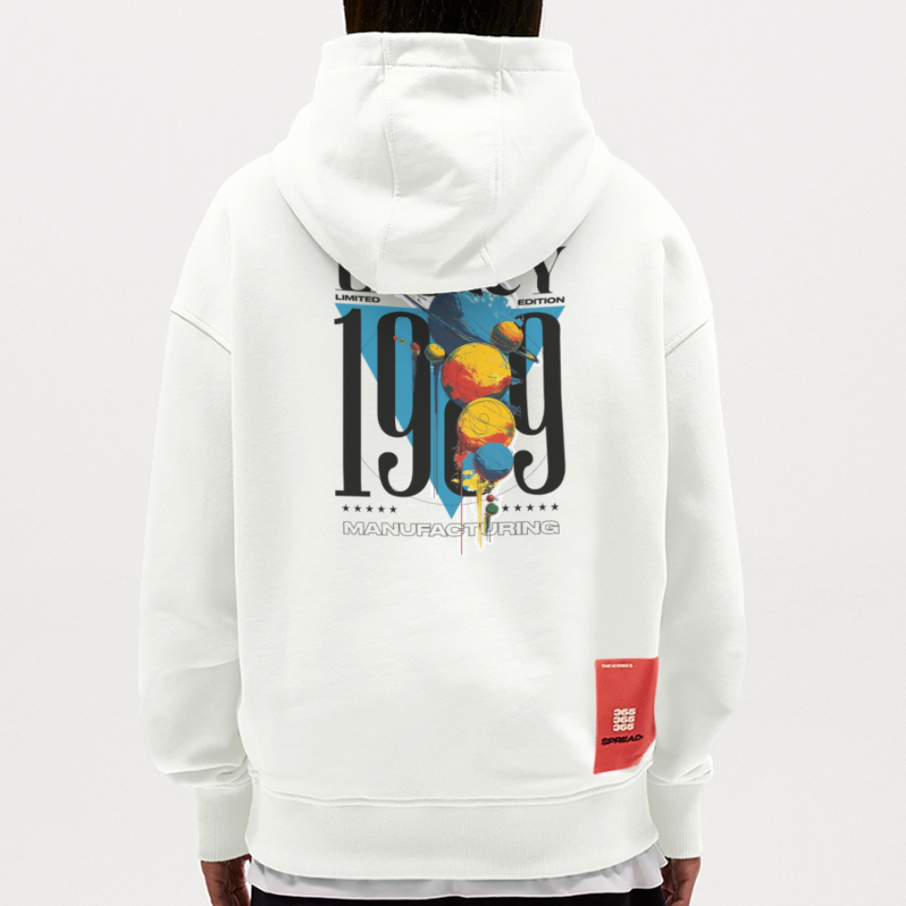 Aegirion, Planeten, 1st | Heavyweight Oversized Bio Hoodie, Unisex - OFF WHITE