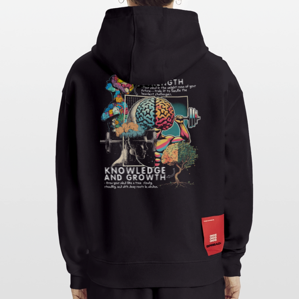 Selenian, Fitness, 1st | Heavyweight Oversized Bio Hoodie, Unisex - SOLID BLACK