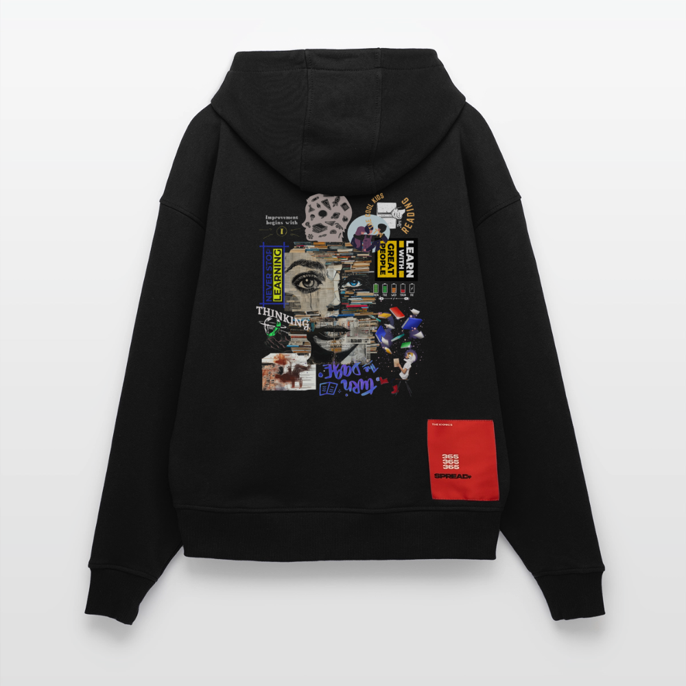 Tianlong, Gesicht, 1st | Heavyweight Oversized Bio Hoodie, Unisex - SOLID BLACK