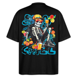 Calveron2, Skelet, 1st | Blaster, Oversize Bio T-Shirt, Unisex - Schwarz