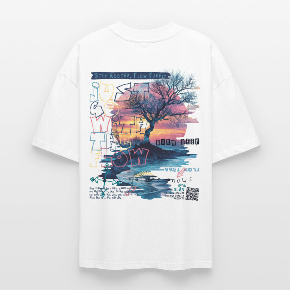 Oblivar, Baum, 1st | Blaster, Oversize Bio T-Shirt, Unisex - Weiß