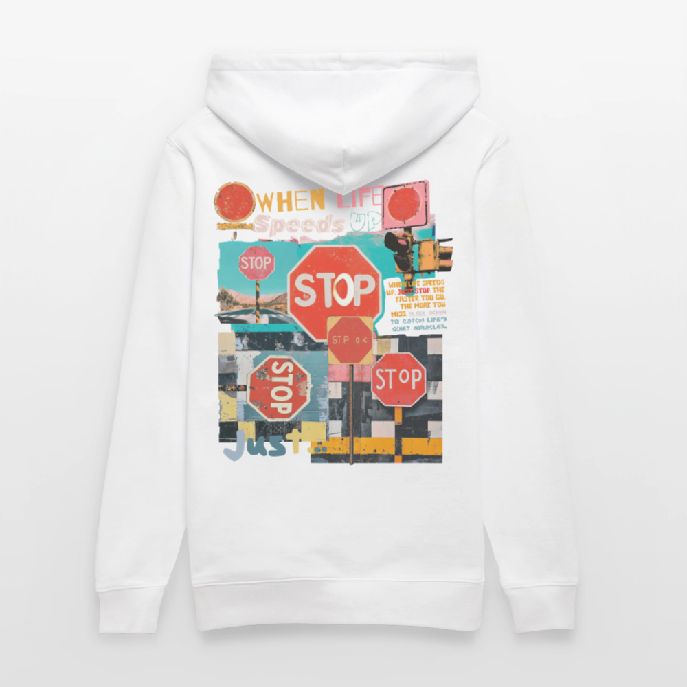 Solvarion, Stopp, 1st | Cruiser, Unisex Bio-Hoodie - Weiß