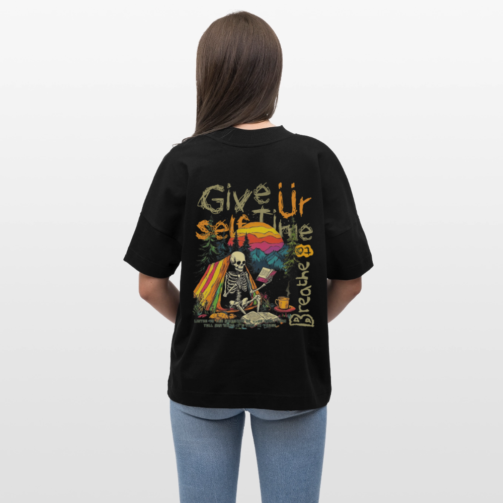 Mihriban, Skelet, 1st | Blaster, Oversize Bio T-Shirt, Unisex - Schwarz