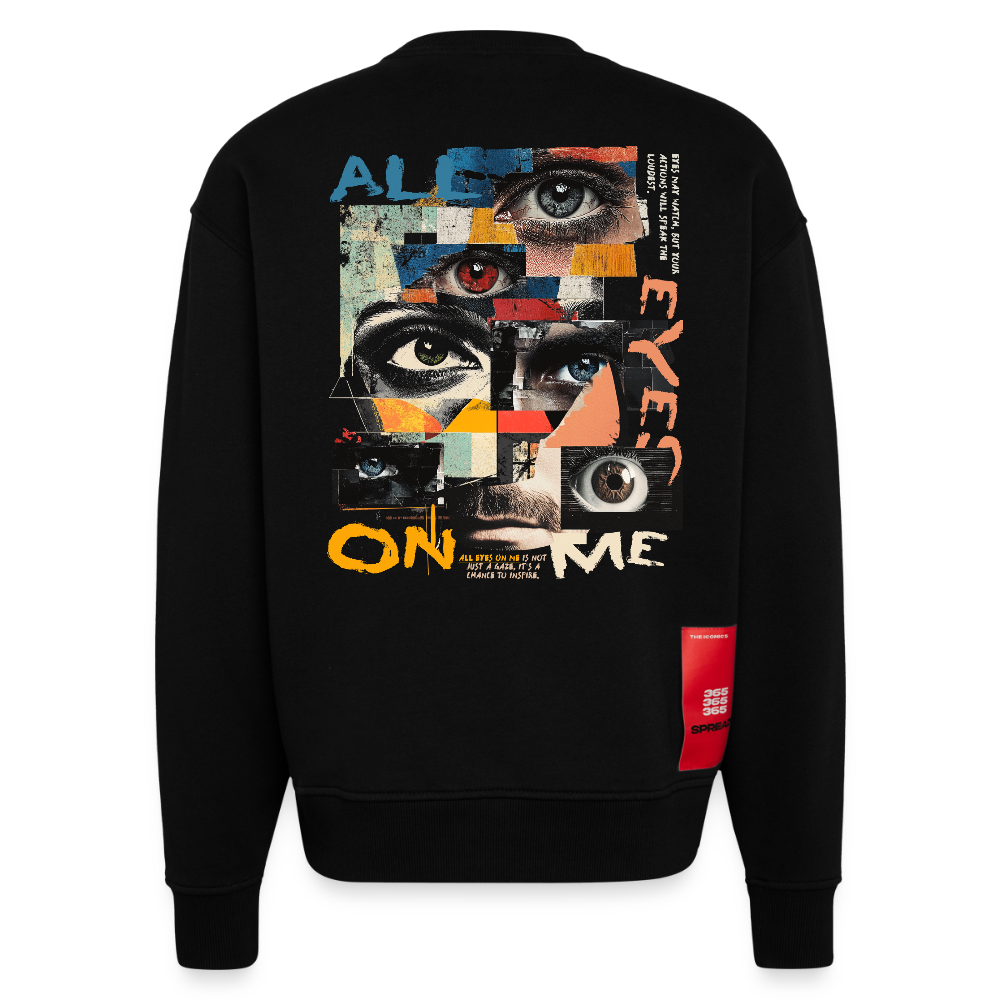 Hachiman, Augen, 1st | Heavyweight Oversized Bio Sweater, Unisex - SOLID BLACK