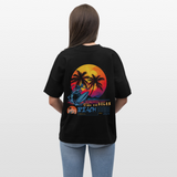Eryan, Surfen, 1st | Blaster, Oversize Bio T-Shirt, Unisex - Schwarz