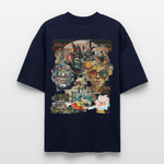 Huitzilopochtli, Gesichter, 1st | Blaster, Oversize Bio T-Shirt, Unisex - Navy