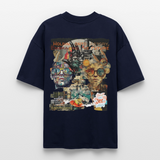 Huitzilopochtli, Gesichter, 1st | Blaster, Oversize Bio T-Shirt, Unisex - Navy