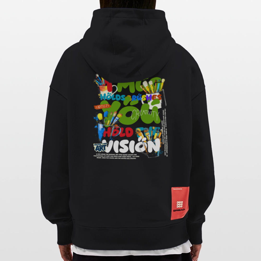 Thesean, Pinsel, 1st | Heavyweight Oversized Bio Hoodie, Unisex - SOLID BLACK