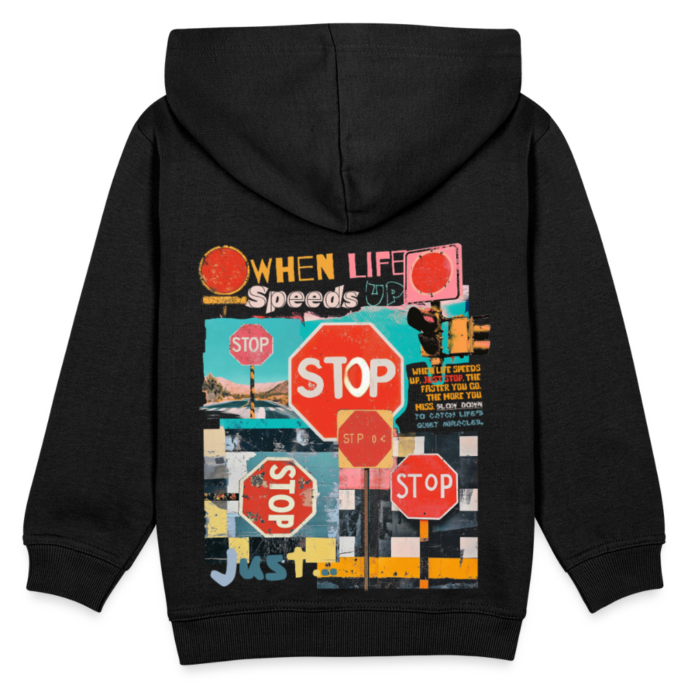 Solvarion, Stopp, 1st | Kinder Hoodie - Schwarz