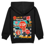 Solvarion, Stopp, 1st | Kinder Hoodie - Schwarz
