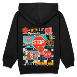 Solvarion, Stopp, 1st | Kinder Hoodie - Schwarz