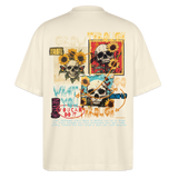 Odysseus2, Totenköpfe, 1st | Blaster, Oversize Bio T-Shirt, Unisex - Weißgrau