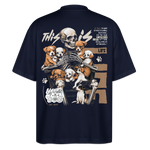 Tezcatlipoca , Hunde & Skelet, 1st | Blaster, Oversize Bio T-Shirt, Unisex - Navy