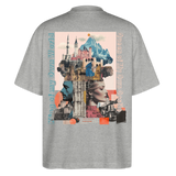 Zephiron2, Schloss, 1st | Blaster, Oversize Bio T-Shirt, Unisex - Grau meliert