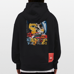 Kronan, Gesicht, 1st | Heavyweight Oversized Bio Hoodie, Unisex - SOLID BLACK