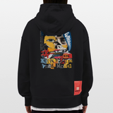 Kronan, Gesicht, 1st | Heavyweight Oversized Bio Hoodie, Unisex - SOLID BLACK