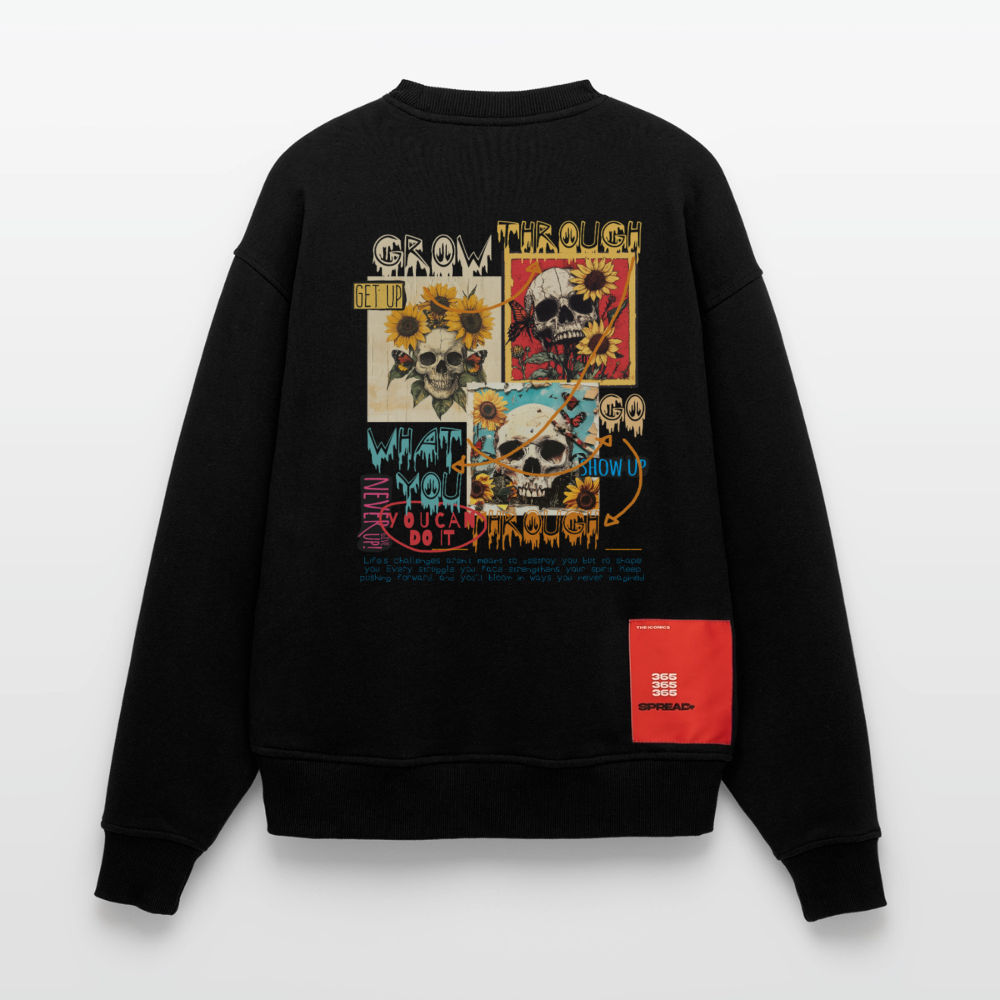 Odysseus, Totenköpfe, 1st | Heavyweight Oversized Bio Sweater, Unisex - SOLID BLACK