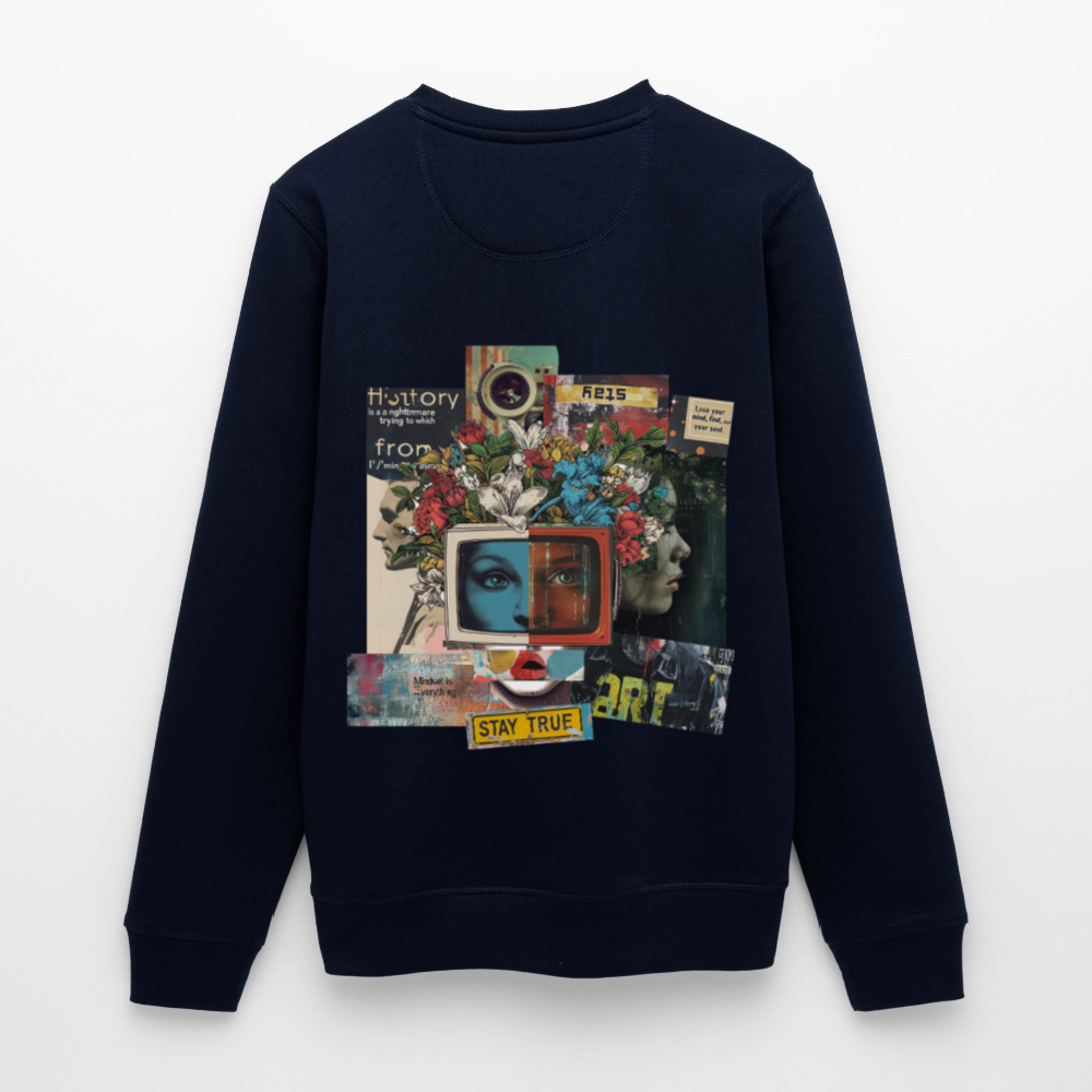 Baranê, Fernseher, 1st | Roller, Unisex Bio-Sweatshirt - Navy