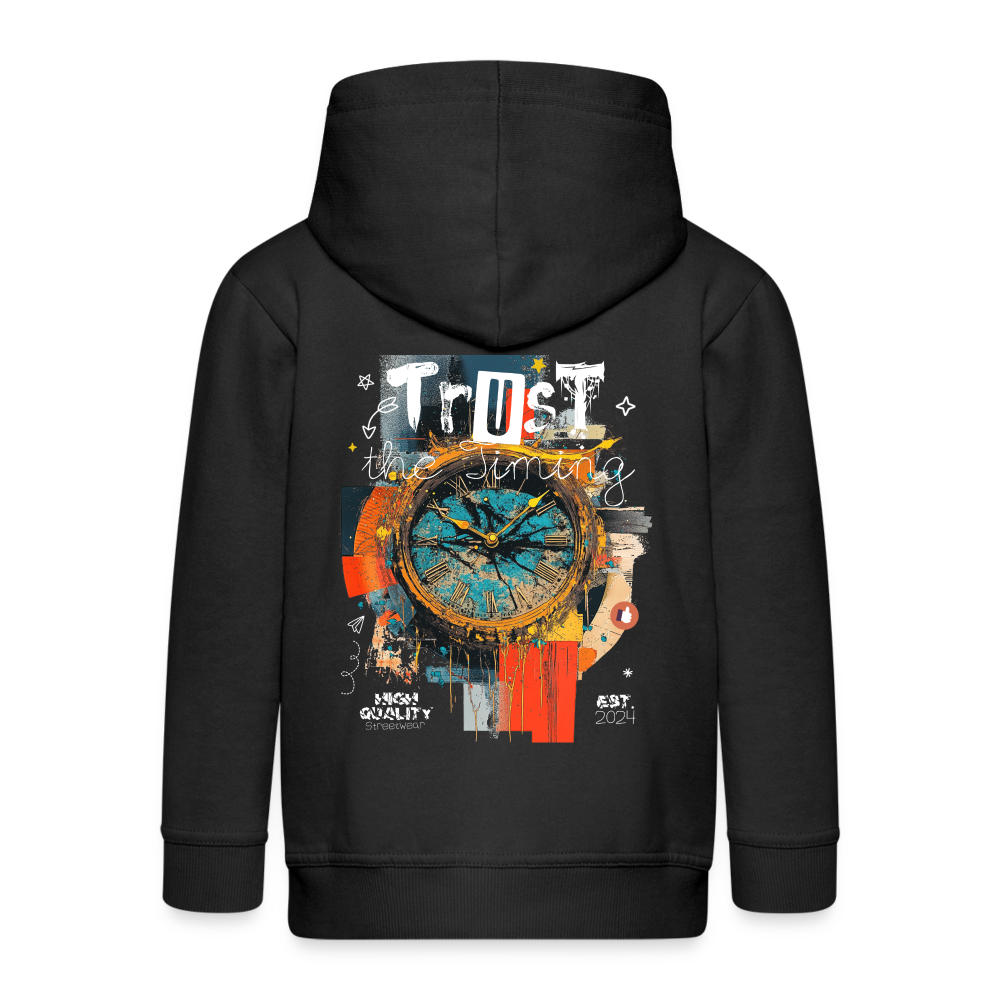 Demeteros, Uhr, 1st | Kinder Zip Hoodie - Schwarz