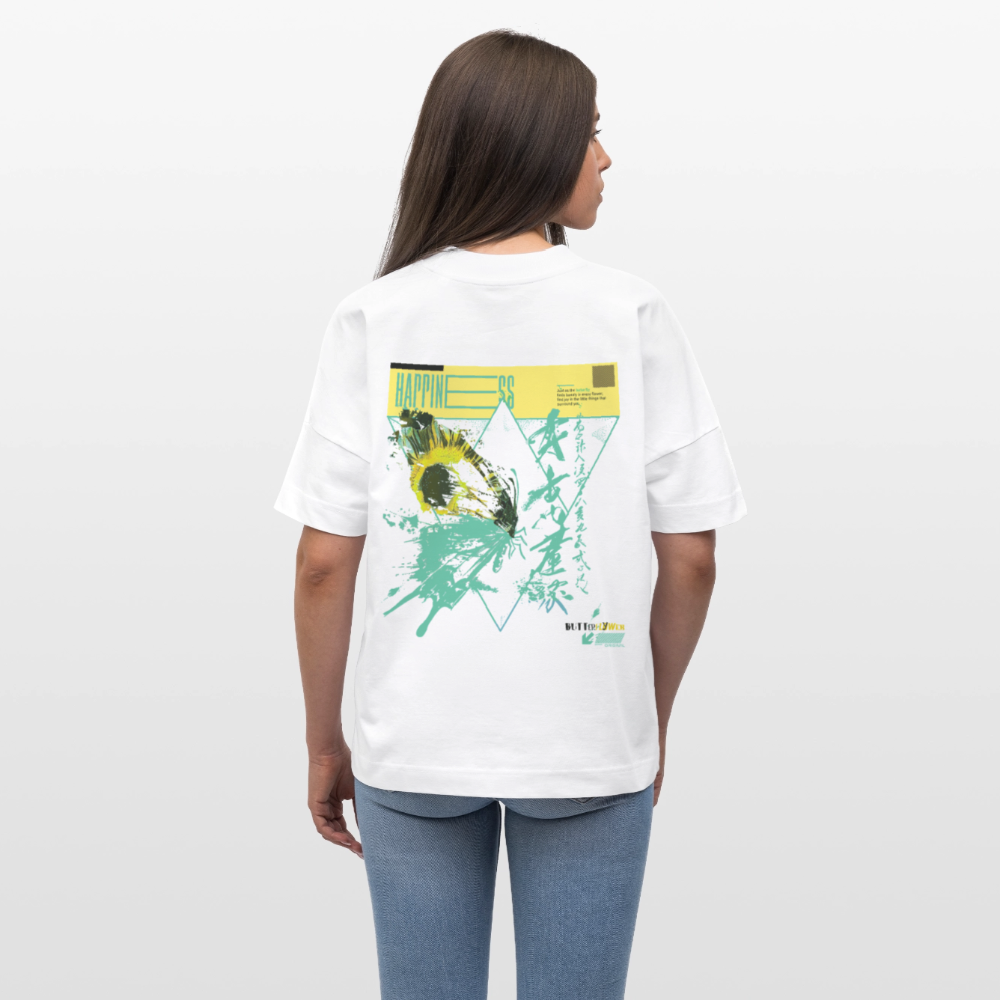 Solvatrix, Schmetterling, 1st | Blaster, Oversize Bio T-Shirt, Unisex - Weiß