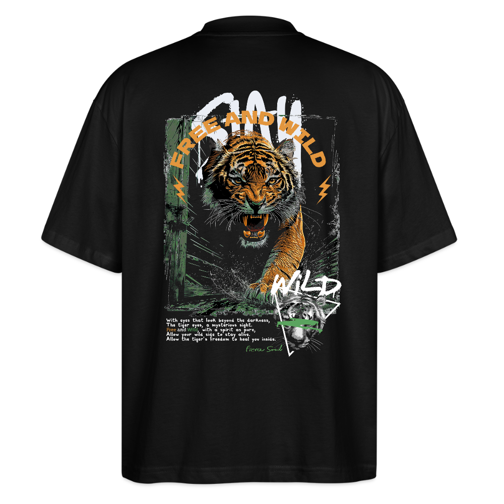 Demeter, Tiger, 1st | Blaster, Oversize Bio T-Shirt, Unisex - Schwarz