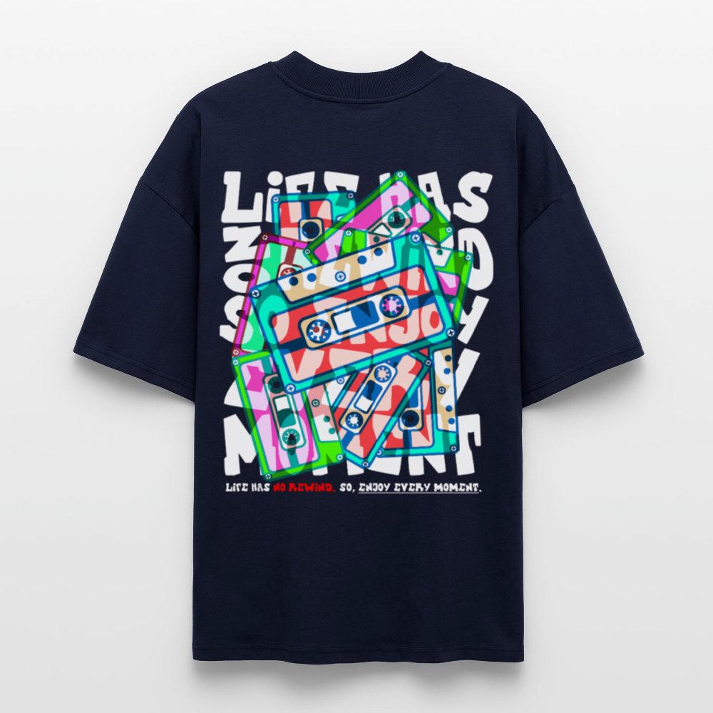 Raijin, Kassetten, 1st | Blaster, Oversize Bio T-Shirt, Unisex - Navy