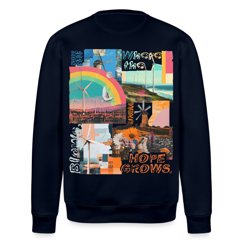 Nyxaris, Windmühle, 1st | Roller, Unisex Bio-Sweatshirt - Navy