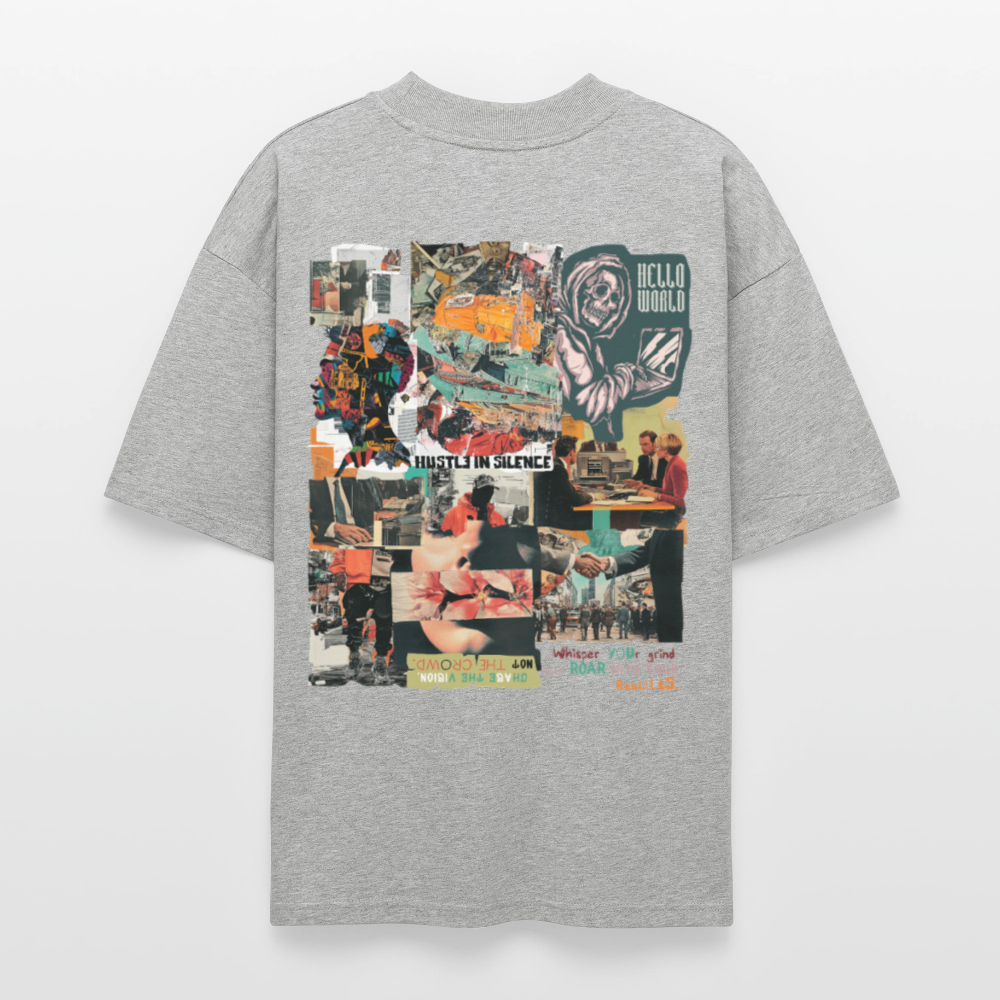 Aurelion2, Office, 1st | Blaster, Oversize Bio T-Shirt, Unisex - Grau meliert
