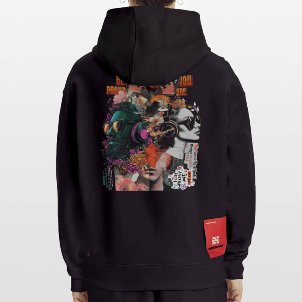 Qareen, Sonnenbrille, 1st | Heavyweight Oversized Bio Hoodie, Unisex - SOLID BLACK
