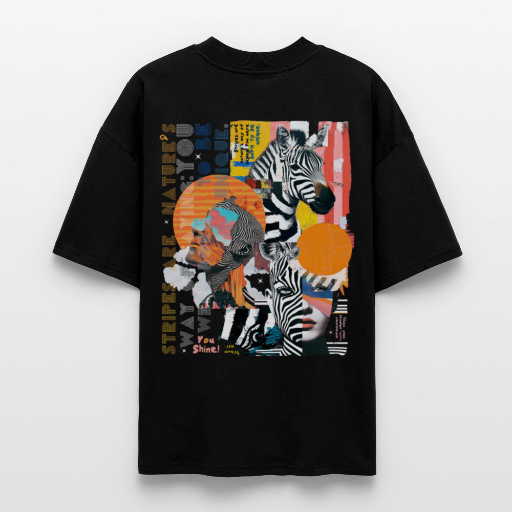 Aresia, Zebra, 1st | Blaster, Oversize Bio T-Shirt, Unisex - Schwarz
