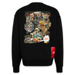 Huitzilopochtli, Gesichter, 1st | Heavyweight Oversized Bio Sweater, Unisex - SOLID BLACK