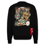 Huitzilopochtli, Gesichter, 1st | Heavyweight Oversized Bio Sweater, Unisex - SOLID BLACK