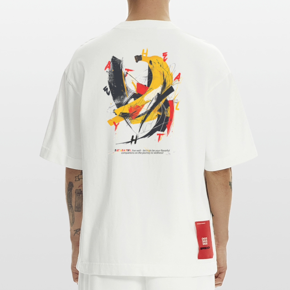 Quasaris, Banane, 1st | Heve, Heavyweight Oversized Bio T-Shirt, Unisex - OFF WHITE