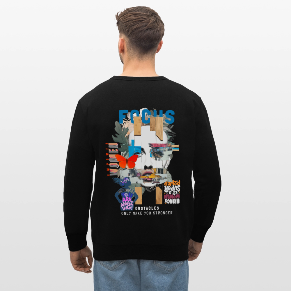 Nerthus, Gesicht, 1st | Roller, Unisex Bio-Sweatshirt - Schwarz