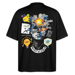 Rhean, Glühbirne, 1st | Blaster, Oversize Bio T-Shirt, Unisex - Schwarz
