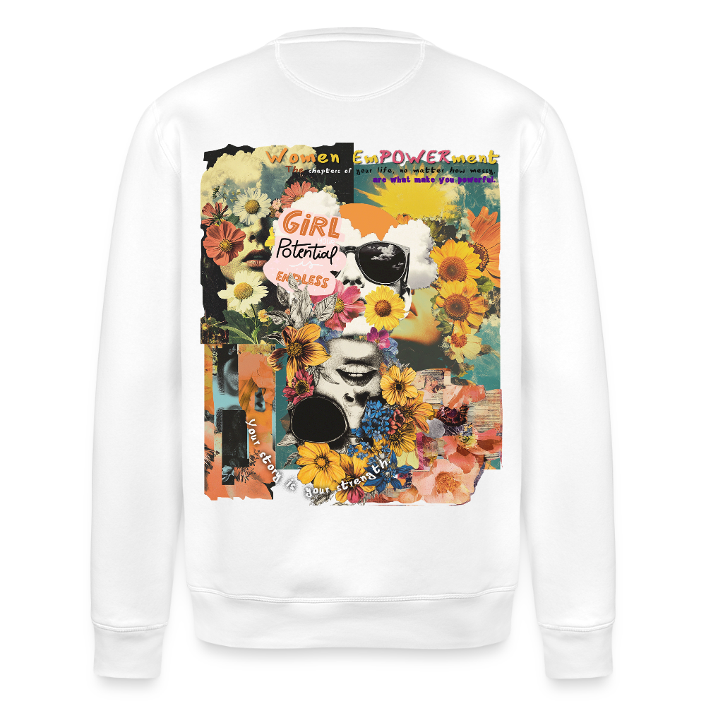 Vaelthar, Blumen, 1st | Roller, Unisex Bio-Sweatshirt - Weiß