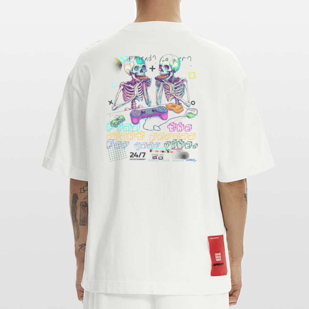 Malakar, Gaming, 1st | Heve, Heavyweight Oversized Bio T-Shirt, Unisex - OFF WHITE